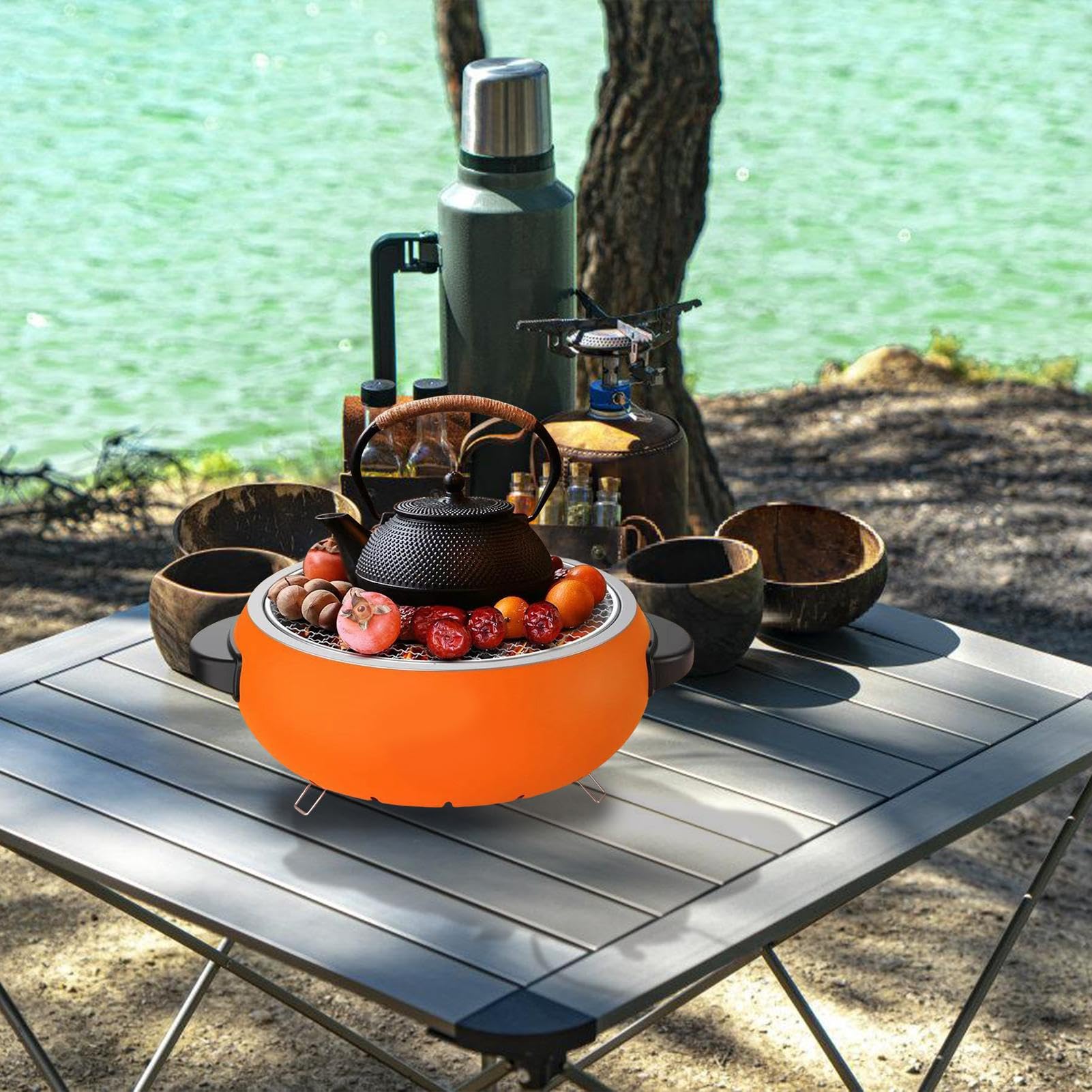 Hoguera Portátil Acero Inoxidable Resiste Altas Temperaturas para | Parrilla para Fogata de Campamento para Senderismo Jardín Balcón Patio Viajes Picnic y