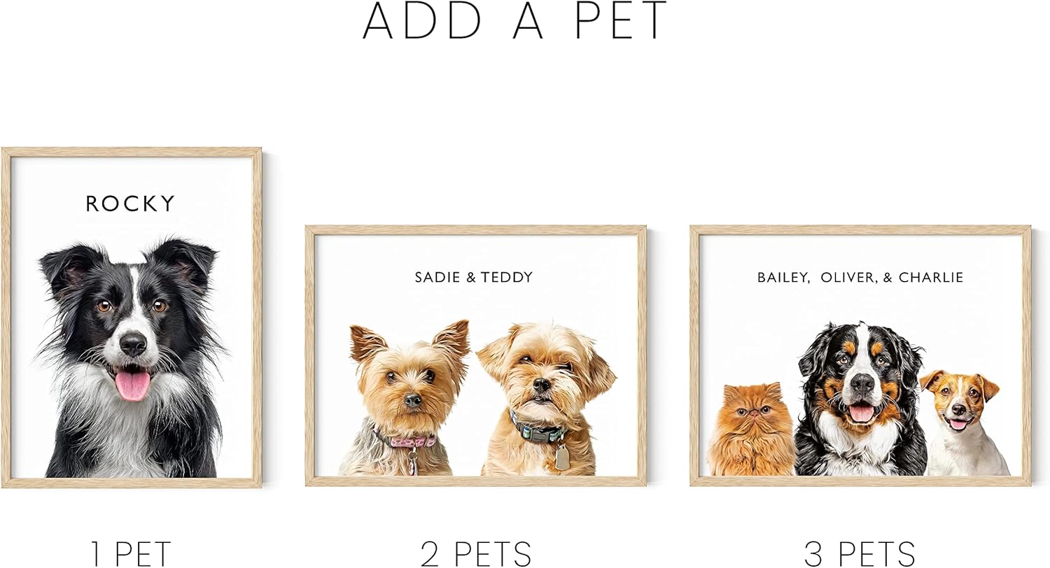 HAUS AND HUES Create Your Own Framed Wall Art Pet Portrait - Dog Wall Art and Cat Art Wall Decor Personalized Poster - Pet Memorial Gifts Custom Posters - Custom Picture Framed Art