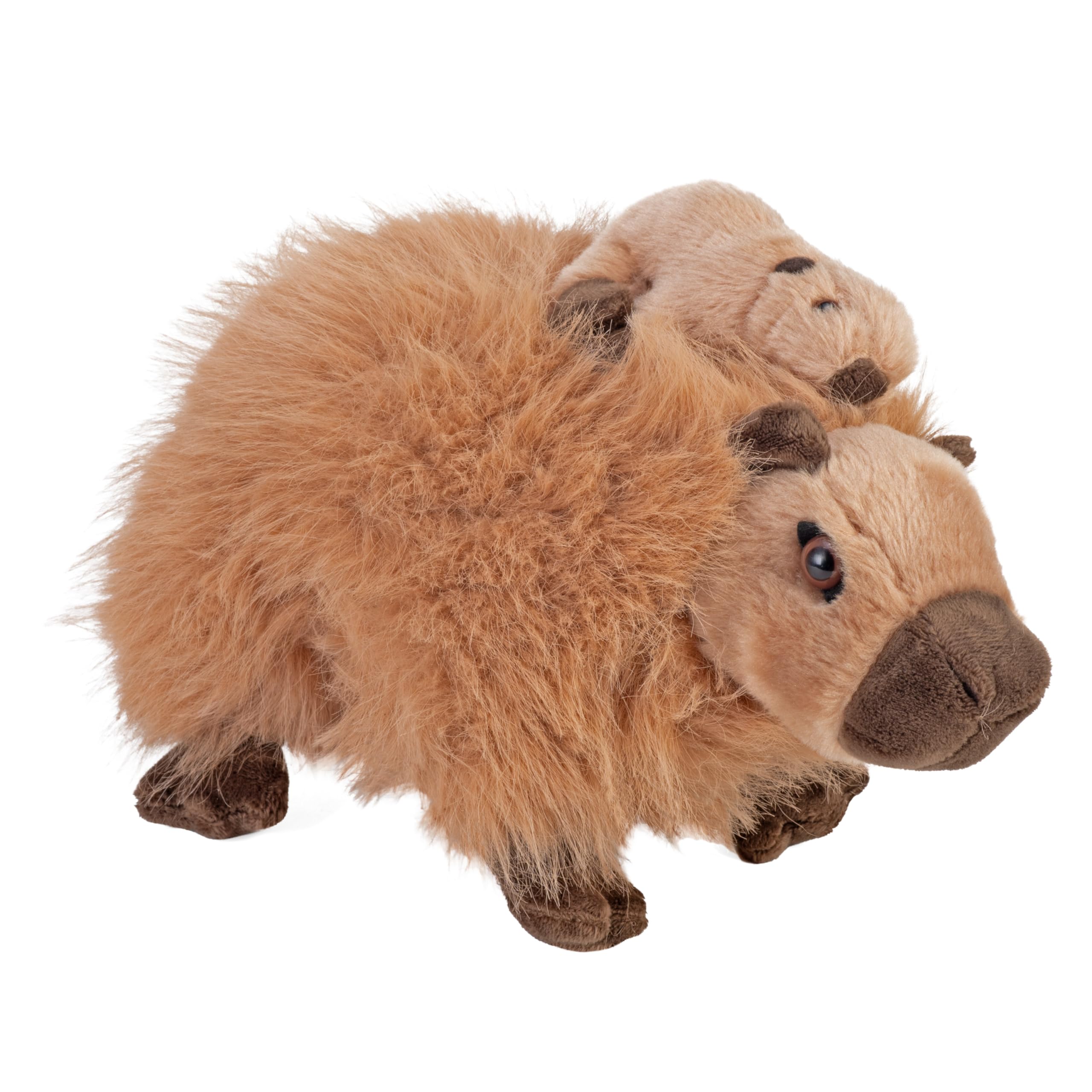 Wild Republic Mom & Baby Capybara, Stuffed Animal, 9 Inches, Plush Toy, Fill is Spun Recycled Water Bottles