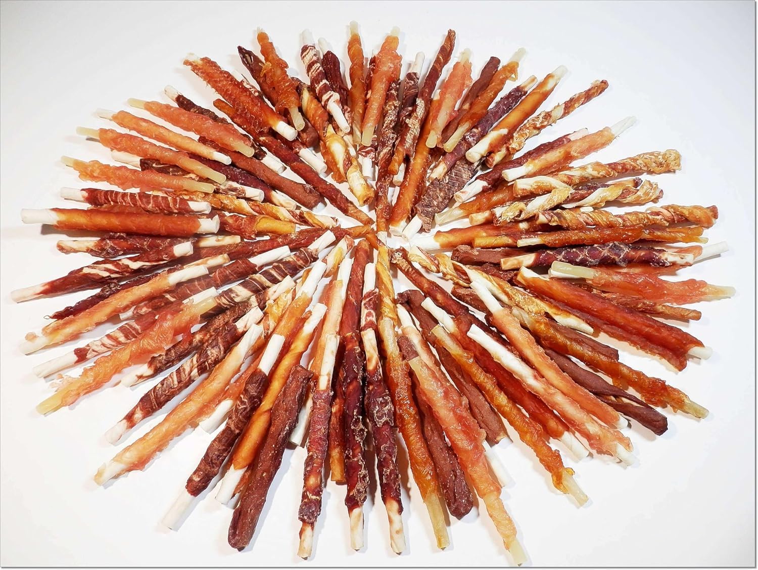 DriedDogTreats Tripe Sticks for Dogs Mix 500g - 7 Variety Flavors in 1 Package - Made From Chicken, Beef, Lamb, Duck, Rabbit, Pork & Salmon - Dog Treats Natural for Small, Medium & Large Dogs