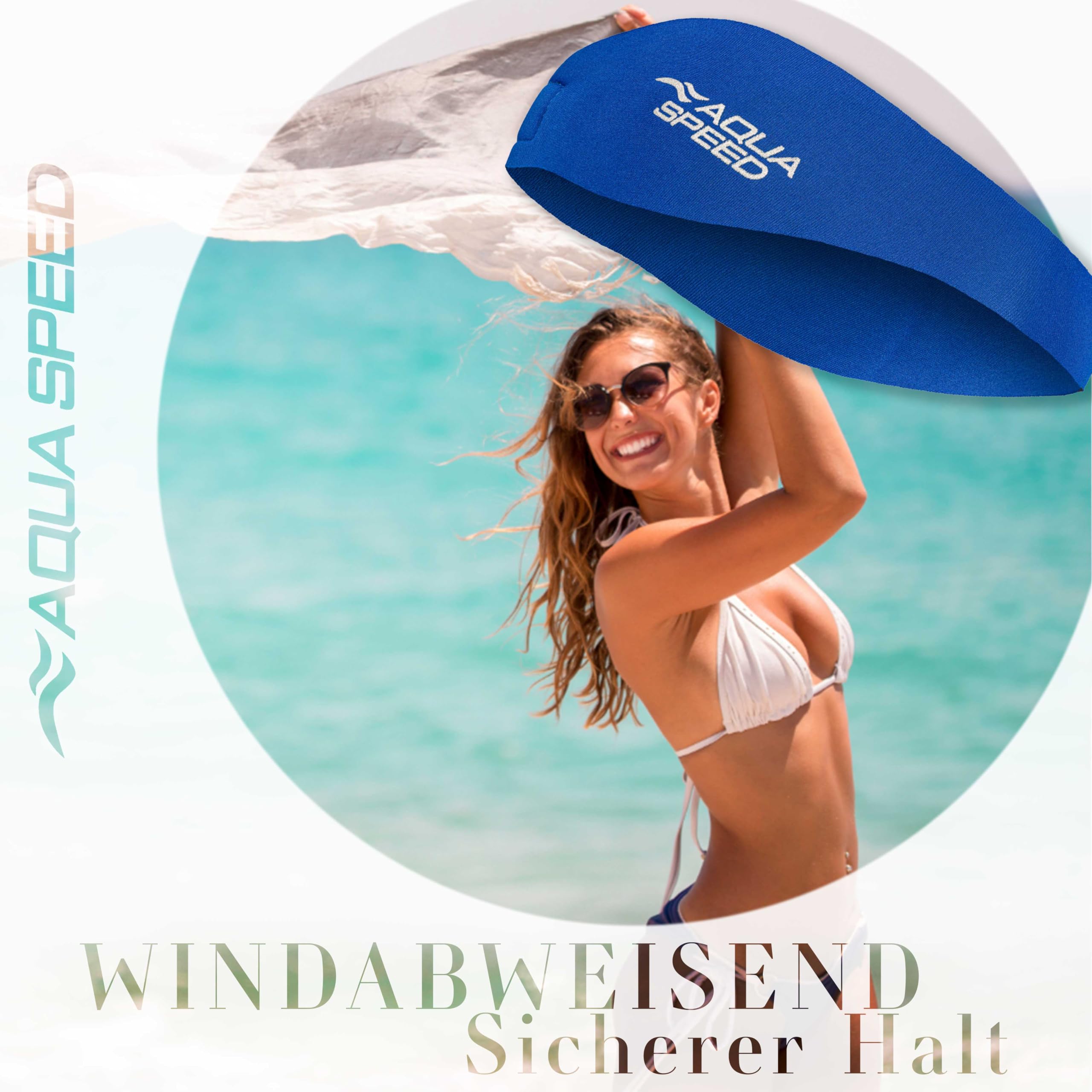 Aqua Speed EARBAND JR Bandeau en néoprène pour Enfants | Natation | Circonférence de 50 cm | Bandeau de Natation | Longueur réglable | Velcro