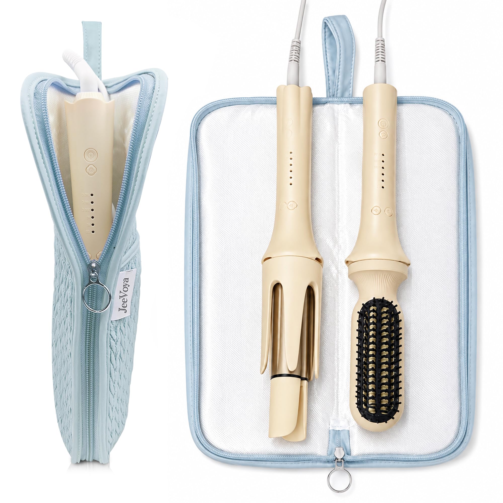 Hair Tools Organizer-Tasche, hitzebeständige Mattenhülle, heiße Werkzeuge, Reisetasche, tragbare Flacheisen-Tasche für Glätteisen, Lockenstäbe, Glätteisen und heiße Styling-Werkzeuge (blau)