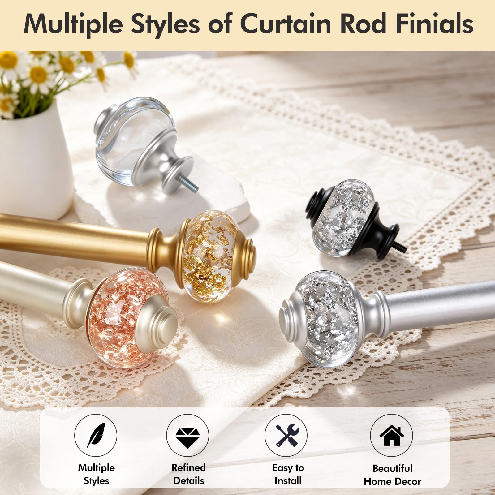 Luxury Gold Curtain Rod - 32-86 Inch, FREE SHIPPING -3 Luxury Gold Curtain Rod - 32-86 Inch, FREE SHIPPING -3