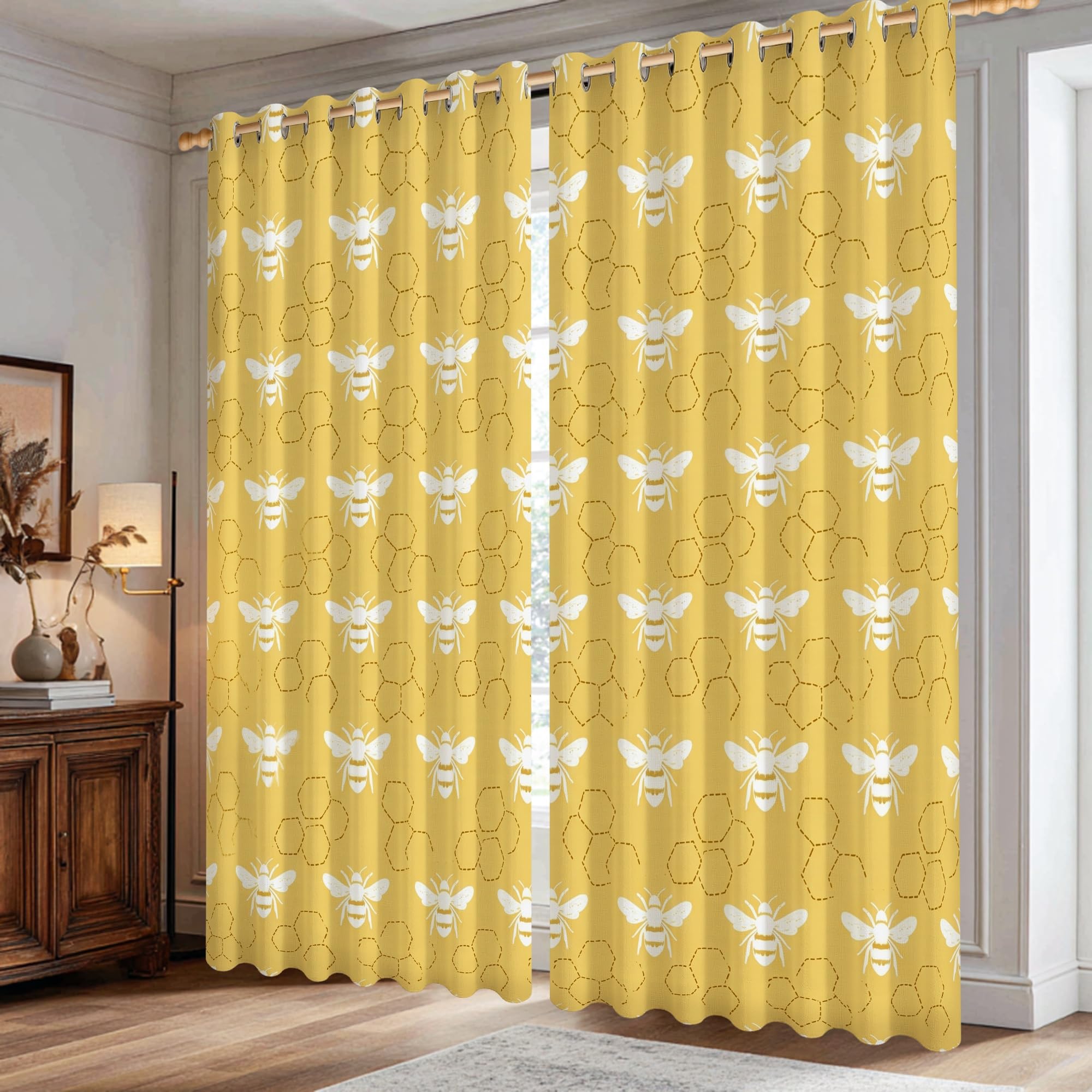 Rideaux occultants abeille 106x183 cm pour la chambre et le salon