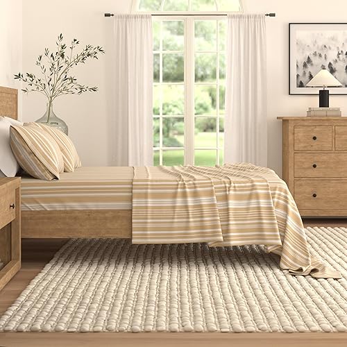 Miniatura 6 de Great Bay Home - Juego de sábanas de microfibra, diseño costero, tamaño individual, 3 piezas, ultrasuave, estampado náutico, resistente a arrugas y