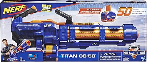 Miniatura 2 de NERF Elite Titan CS-50 Toy Blaster - Totalmente motorizado 50 dardos Elite oficiales barril giratorio para niños adolescentes adultos