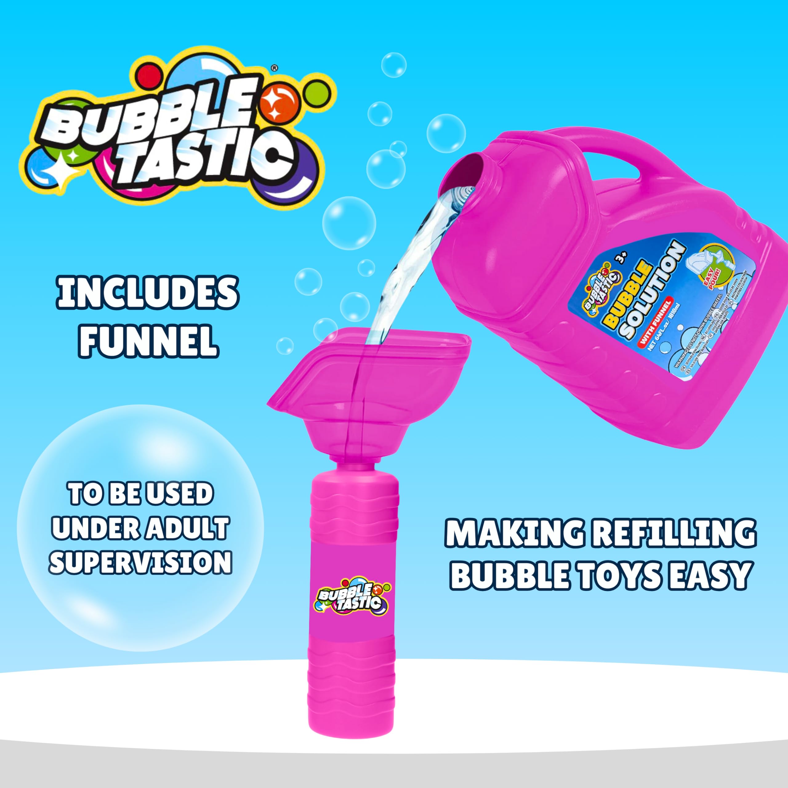 Bubbletastic Ricarica Da 1 Litro Per Soluzione Bolle - Adatta Per Pistole E Macchine Per Bolle Giganti