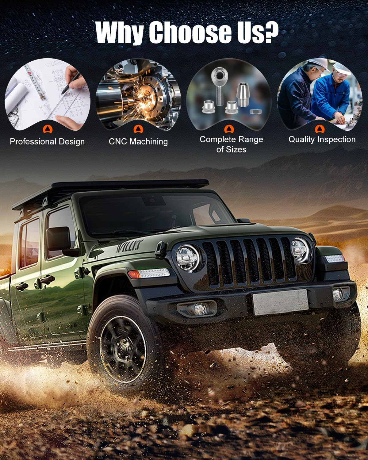 5/8'' Heim Joint Rod End Kit, .625" Chromoly Joints Panhard Kit, 2 Set Left and Right Hand Thread with Tube Adapter and Jam Nut, 5/8'' Rod End Heim Joint for Steering Kit, Suspension, Traction Bars