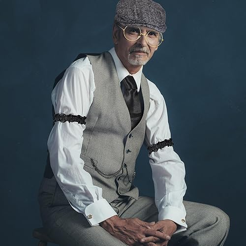 Miniatura 7 de Boyiee Disfraz de detective de 8 piezas para adulto, disfraz de hombre de 100 días de escuela, juego de accesorios para hombre de los años 20