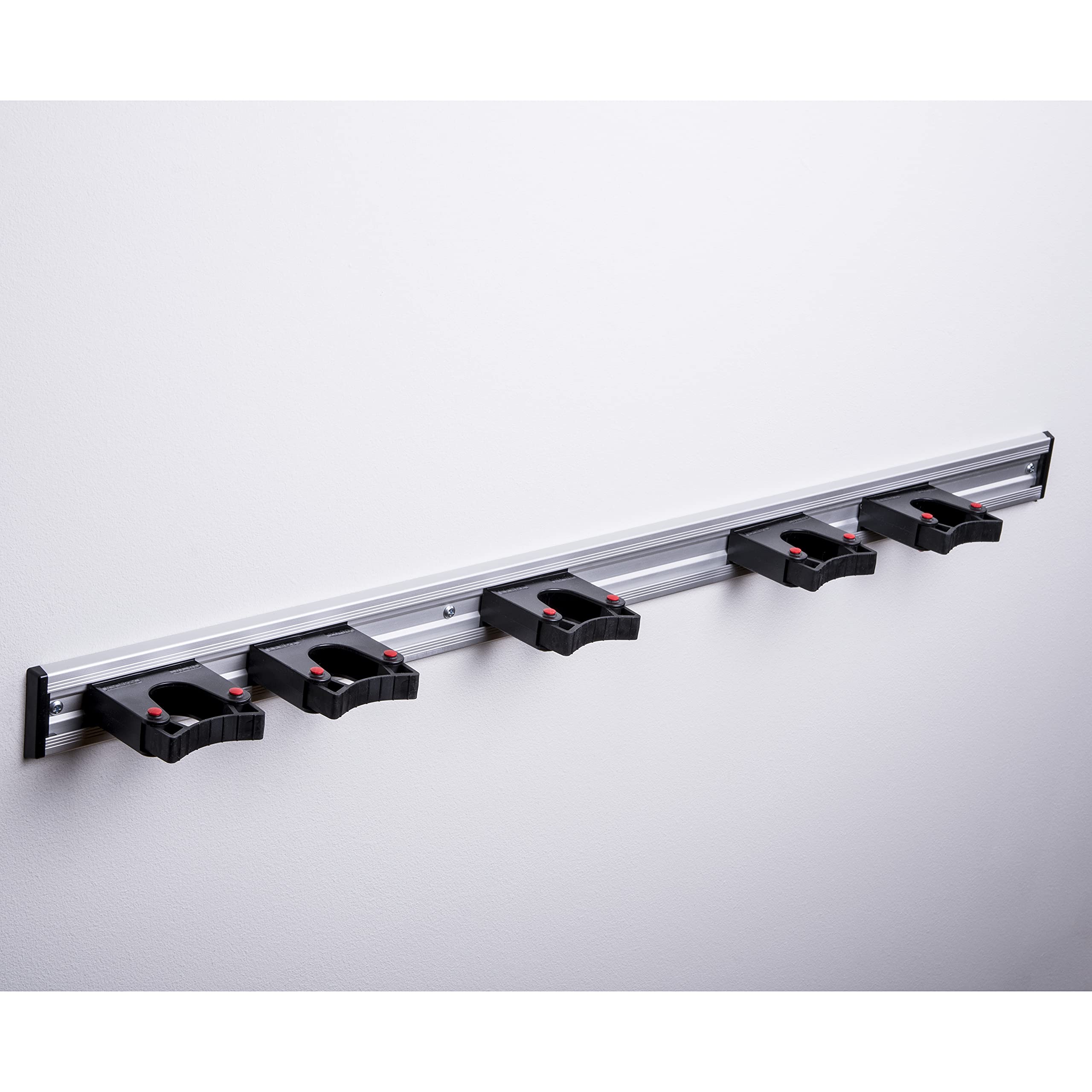 Wandhalterung für Besenstiele schwarz, 5-fach (90 cm)