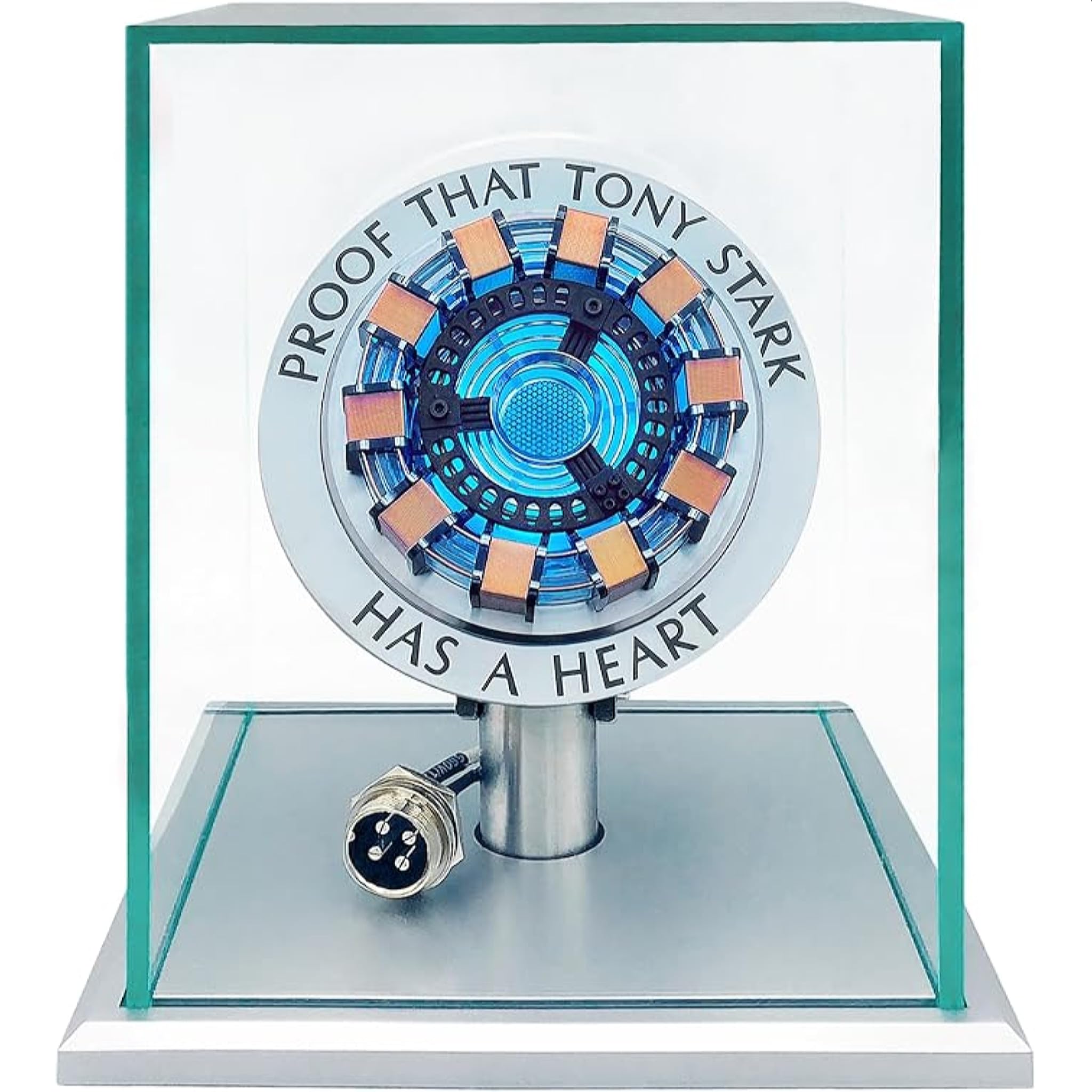 1:1 Scale Mk2 Arc Reactor Prop Replica | Touch Activated Led Display Vibration Sensor | Plexi-Glass Display Case | Tony Stark Inspired Design | Usb Powered Aluminium Alloy & Black Acrylic -2.3" X 3.2"