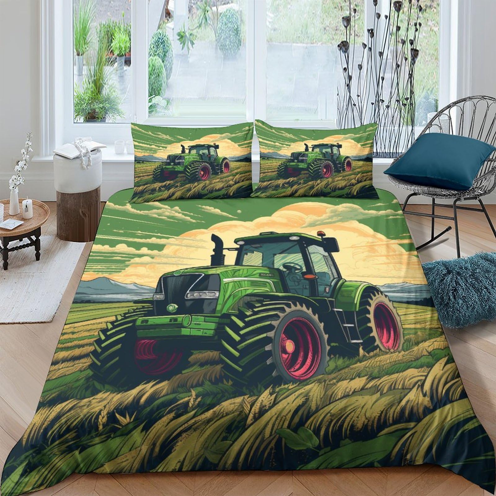 Housse de couette camion 3D parure de lit fermeture éclair sans repassage