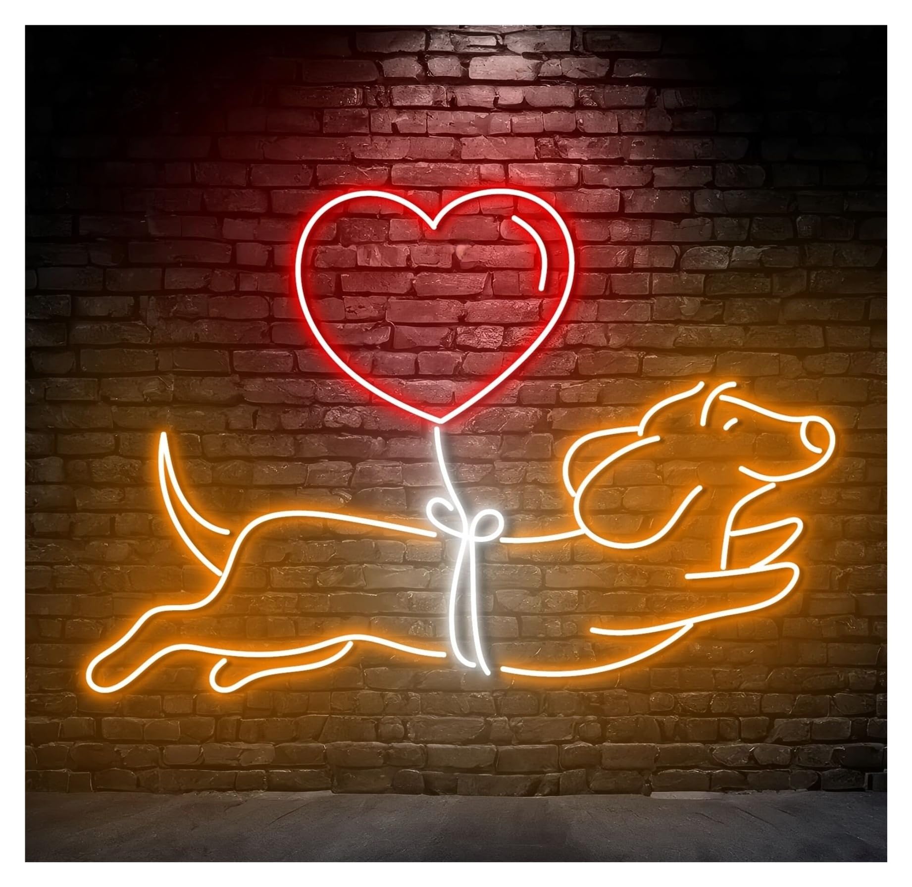 RONGCH Hanging Art Signs Dachshund Balloon Dog Neon Sign Animal Pet Wall Home Room Decor Storefront Window Display Business Entrance 50cm