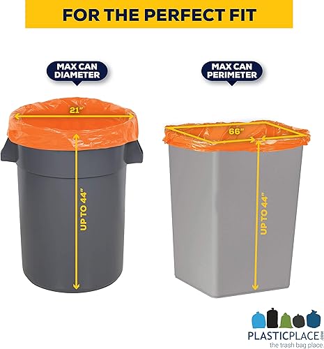 Miniatura 5 de Plasticplace Bolsas de basura de 32-33 galones  1.2 mil  Revestimientos para botes de basura naranjas  33 pies x 39 pulgadas (100 unidades)