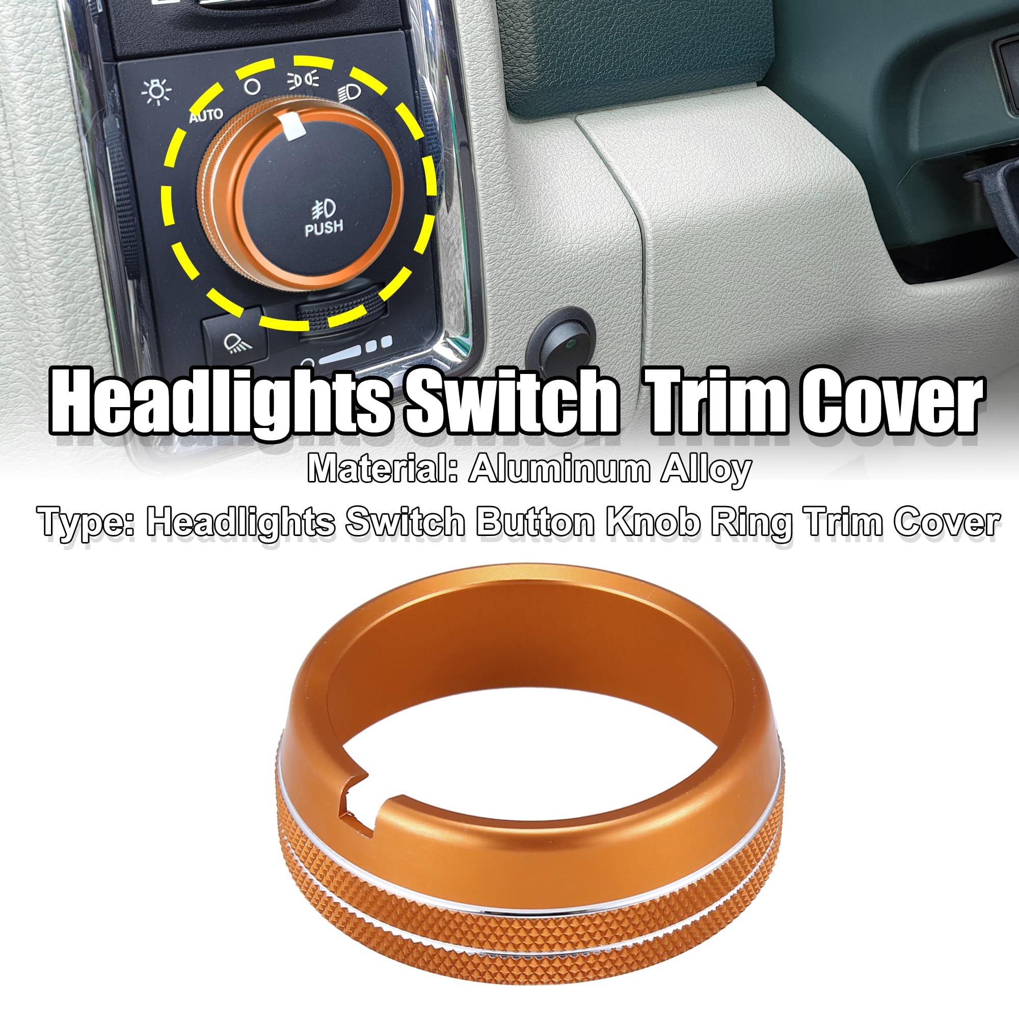 Car Headlight Switch Trim Decoration Cover For Dodge RAM 1500 18 20 Red Carbon F