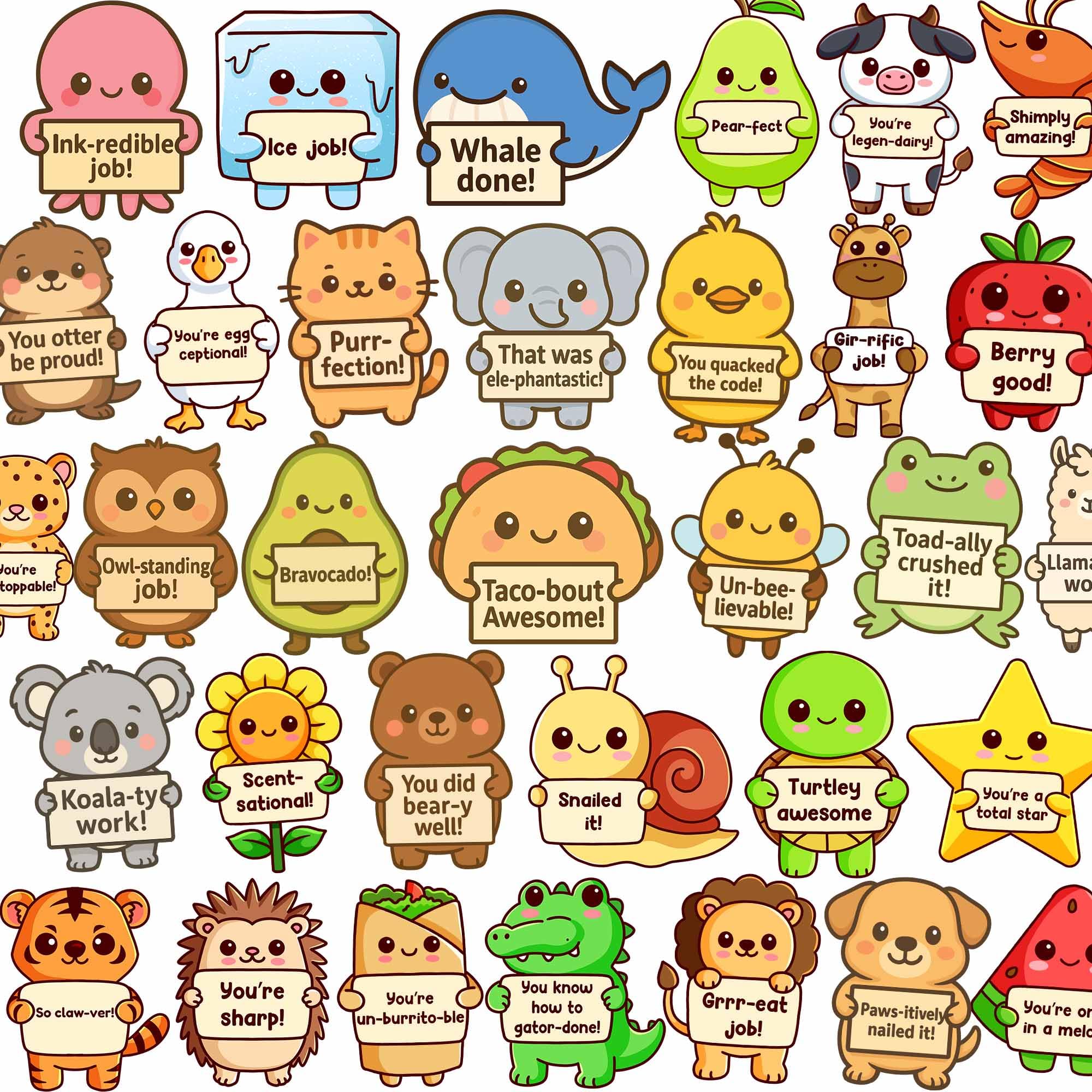 800PCS Teacher Stickers for Kids Classroom by Puraesla - Motivational Affirmation Sticker Gift, Emotional Support Rewards for Schools, Positive Animal