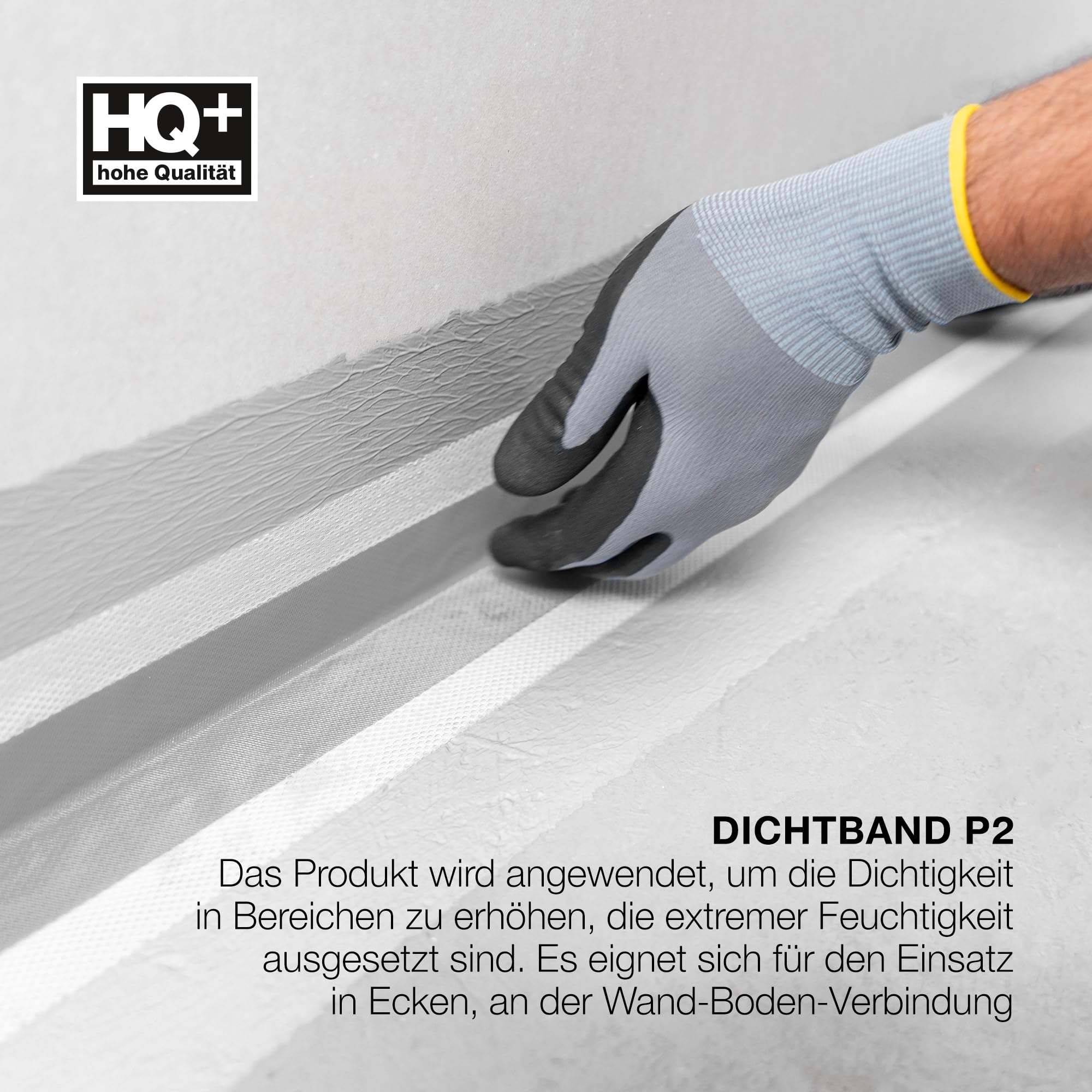 Isolbau Cinta de sellado P2 gris – 50 m, 120 mm, cinta de sellado impermeable para fontanería, ducha, baño, azulejos, balcón y terraza, sellado para interiores y exteriores