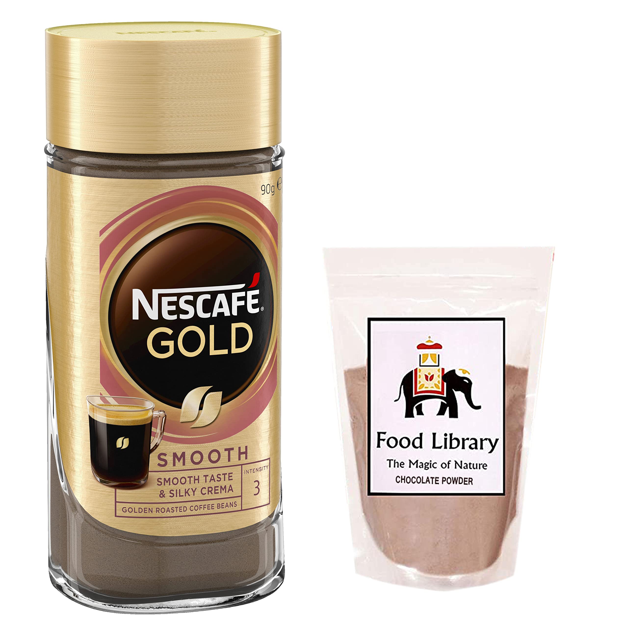 FOOD LIBRARY THE MAGIC OF NATURE Coffee (Gold Smooth Coffee) + Coffee Powder 100Gm, Bottle 2