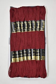 HUNNY-BUNCH Anchor Thread Stranded Cotton Skiens Cross/Long Stitched Embroidery Threads Set of 10 Pieces Shade No. 22