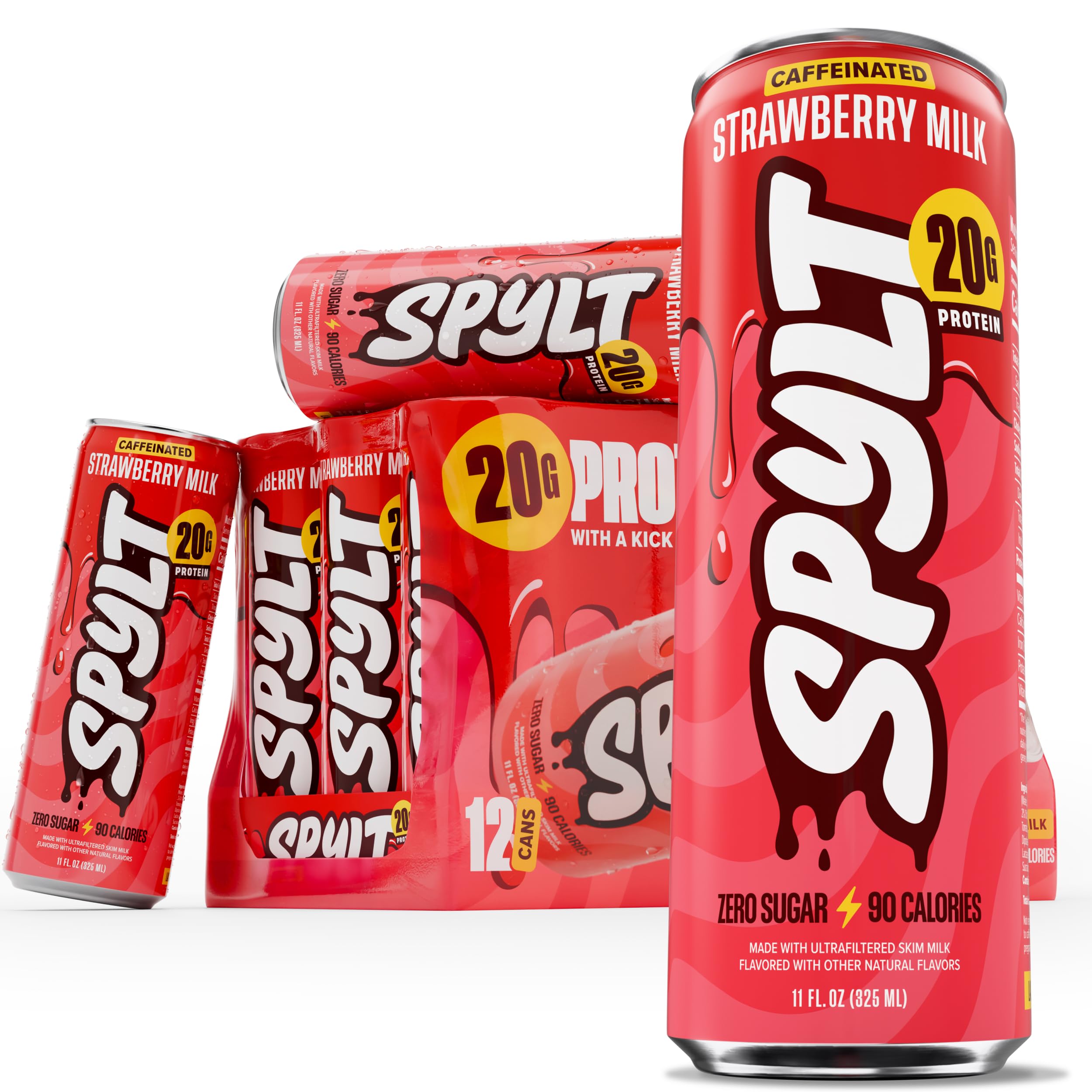 Amazon.com: Spylt High Protein Strawberry Milk with 60mg Caffeine
