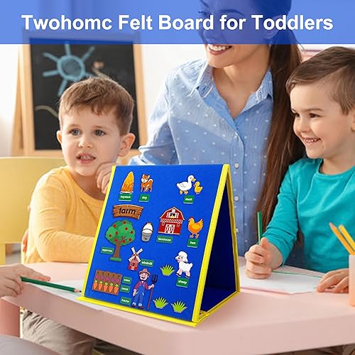 Miniatura 4 de Tablero de fieltro plegable para niños pequeños, tabla de franela para preescolar, aprendizaje temprano, narración interactiva de historias de