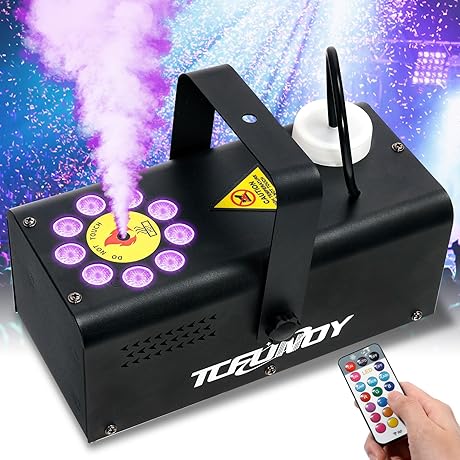 TCFUNDY 500W Led Fog Machine with 9 Led Lights