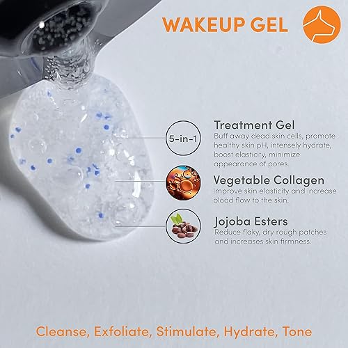 Miniatura 4 de Dogface Kit Essentials  Technobrush & Wakeup Gel Cleanser 5.3oz  Cepillo facial eléctrico para hombre, cerdas de silicona, exfolian y limpian la