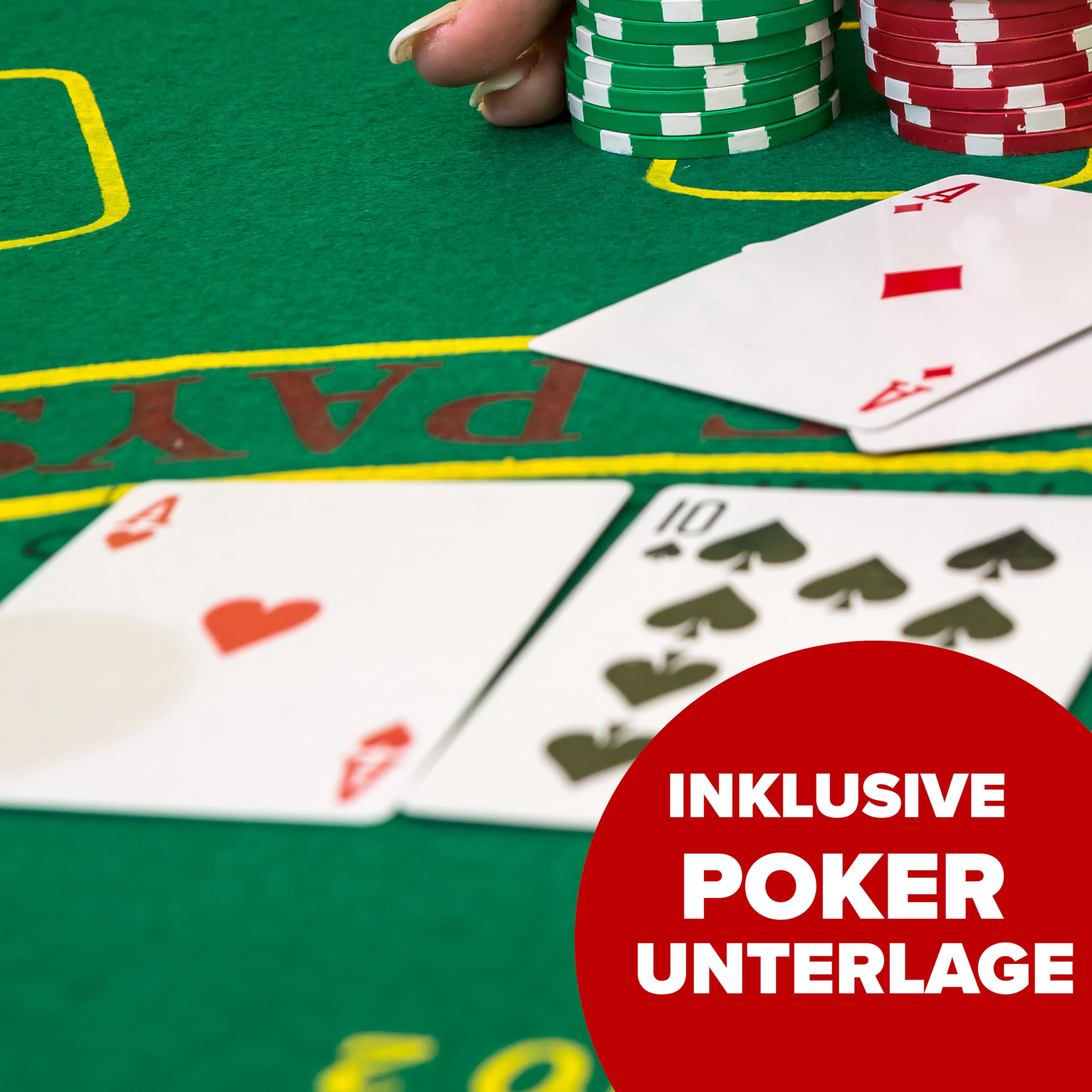 Kyto Pokerkoffer 300-tlg. Poker Set - Ideales Texas Holdem Set - Mit Koffer, Pokerchips, Pokerkarten und Pokermatte - Perfektes Pokerspiel für Profis und Anfänger im Cash Game und Turnier Poker