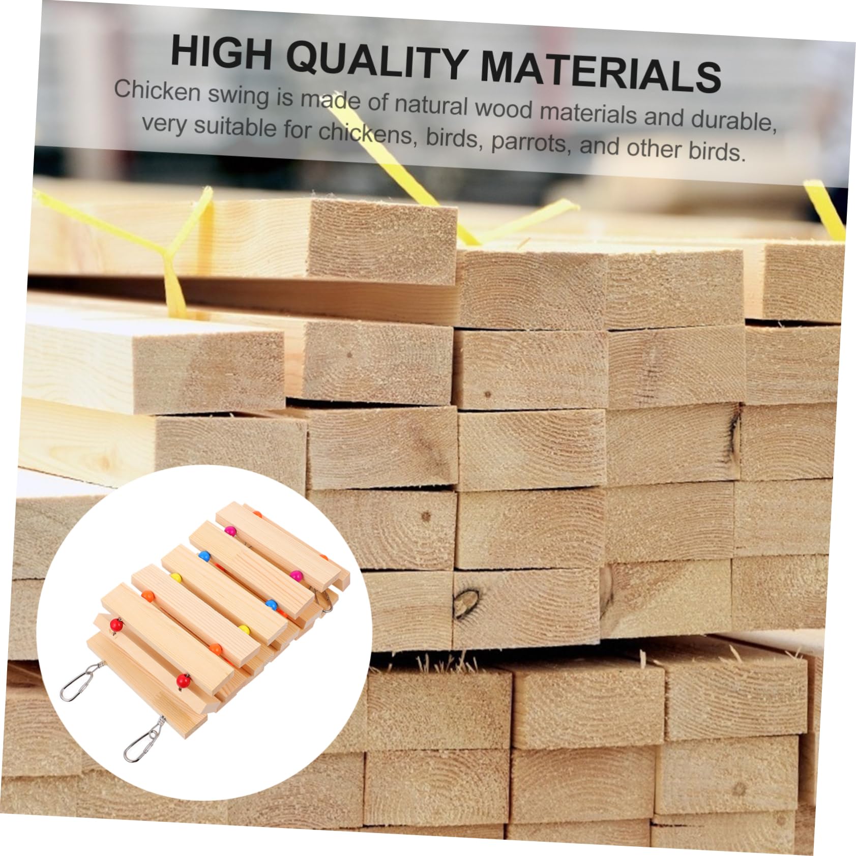 Happyyami Escalera De Madera Natural para Gallinas Juguete Columpio y Perchero para Aves De Corral para Entrenamiento y Entretenimiento De Pollos y Aves