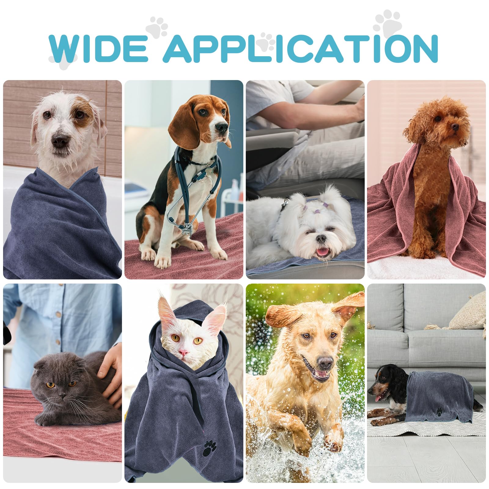 Microfiber Dog Towels 2 Pack, Perfect Shower & Bath Supplies for Dogs view 7