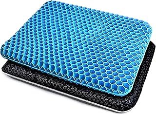 Seat Cushion-Double thick Honeycomb Gel Seat Cushion for Office Chair Wheelchair Car Seat eggchair.Orthopaedic Sciatica Tailbone Coccyx pain relief Cushion.Pressure Cushion for bottoms(MEDIUM)
