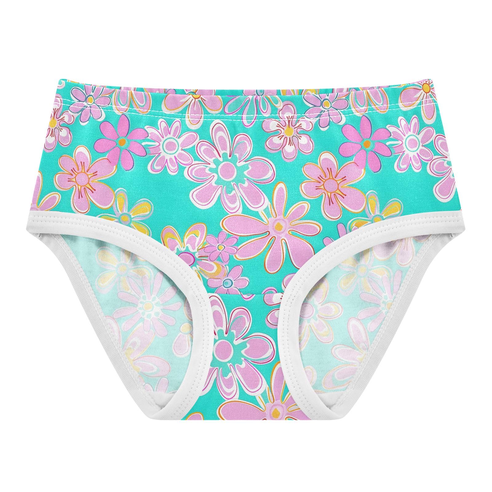 ALAZA Toddler Girls Cotton Hipster Underwear Soft Hippie Flowers 2 Pack 2T