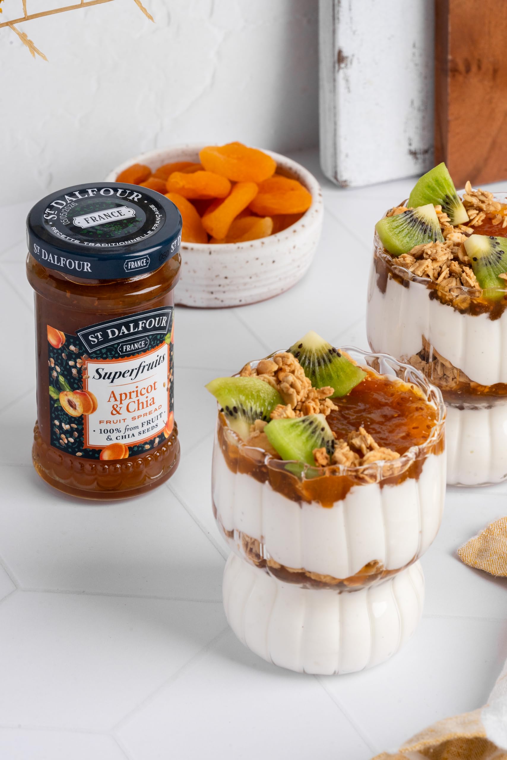 St Dalfour SUPERFRUITS ALBARICOQUE & CHIA | Fruta triturada | Mermelada natural 170gr | 100% fruta sin azúcares añadidos