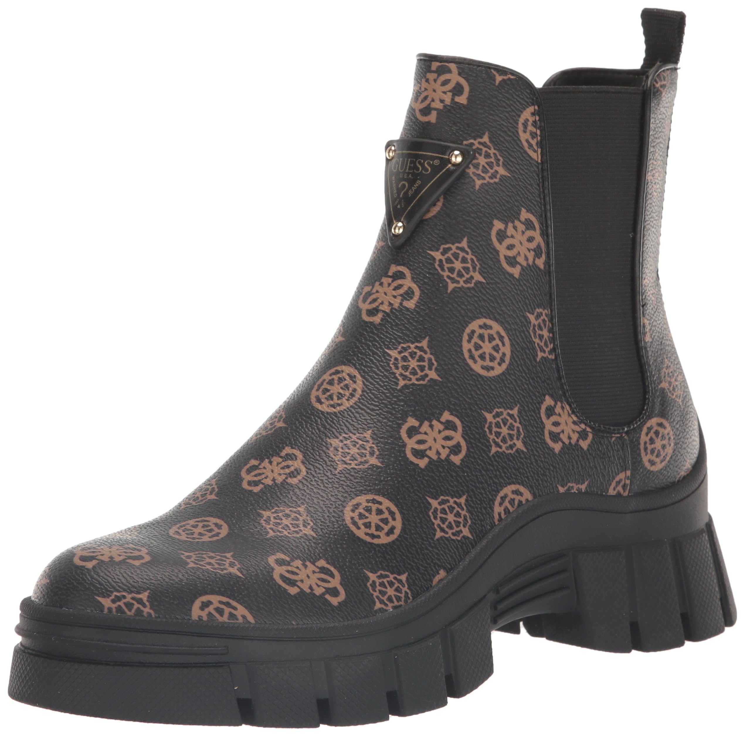 GUESS Women's Hestia Ankle Boot, Brown/Black 210, 4 UK