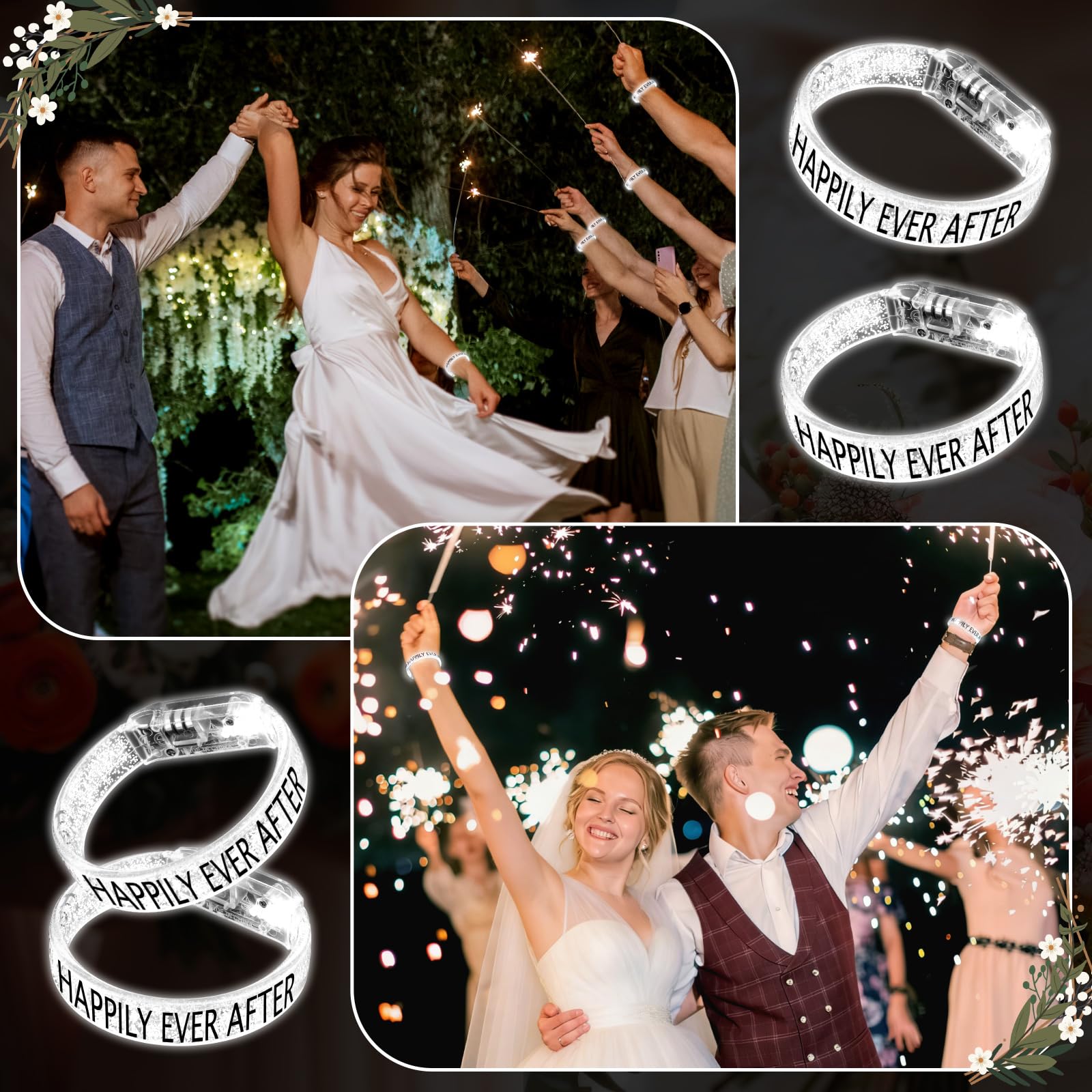Confezione da 72 braccialetti luminosi al buio, con luci a LED, per feste e ricevimenti di nozze, feste di addio al nubilato, regalo per adulti