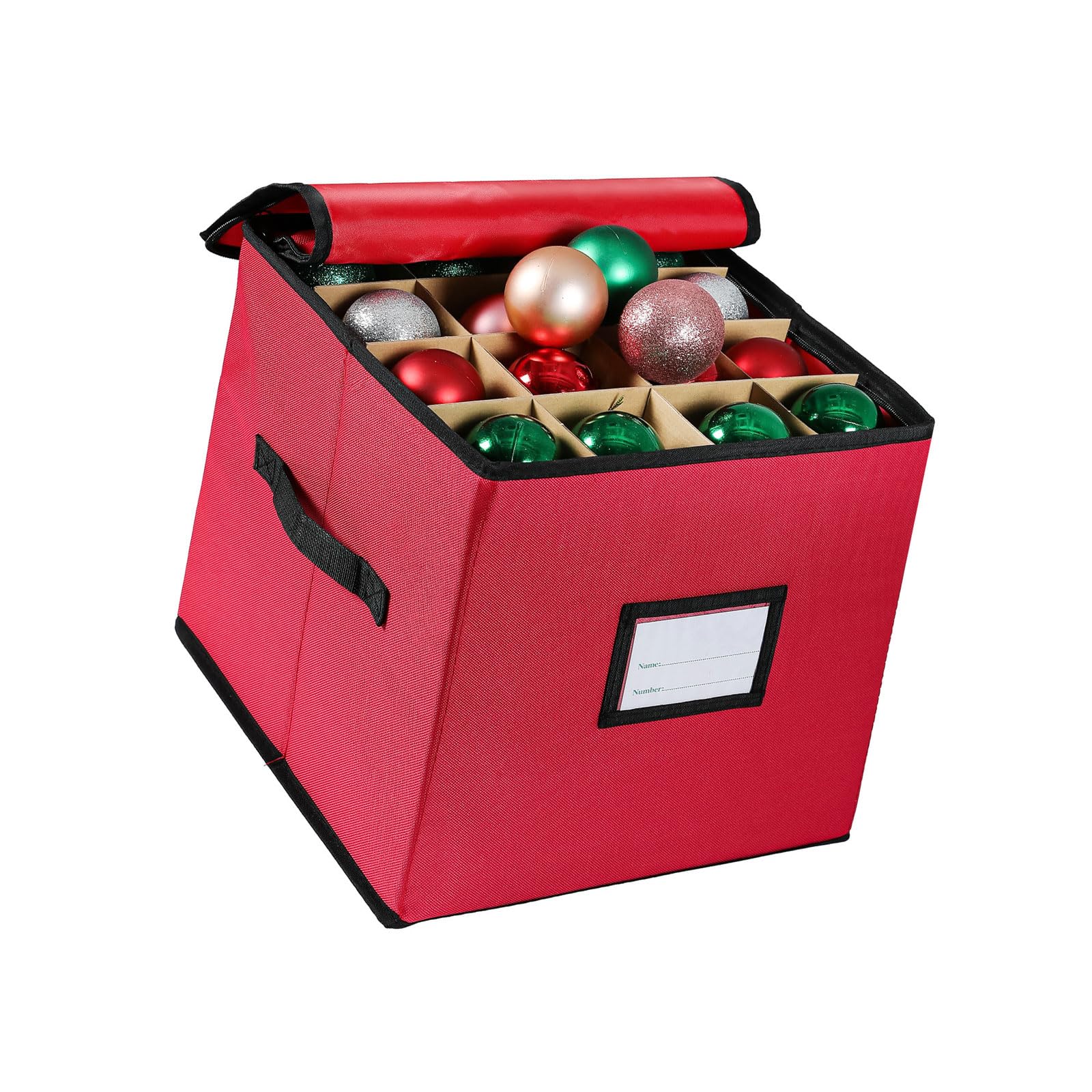 Woedpez 64 Pocket Holiday Decoration Organizers Foldable Designs Sturdy Waterproof Materials for Ornament Storage Oxfords Fabric Storage Container