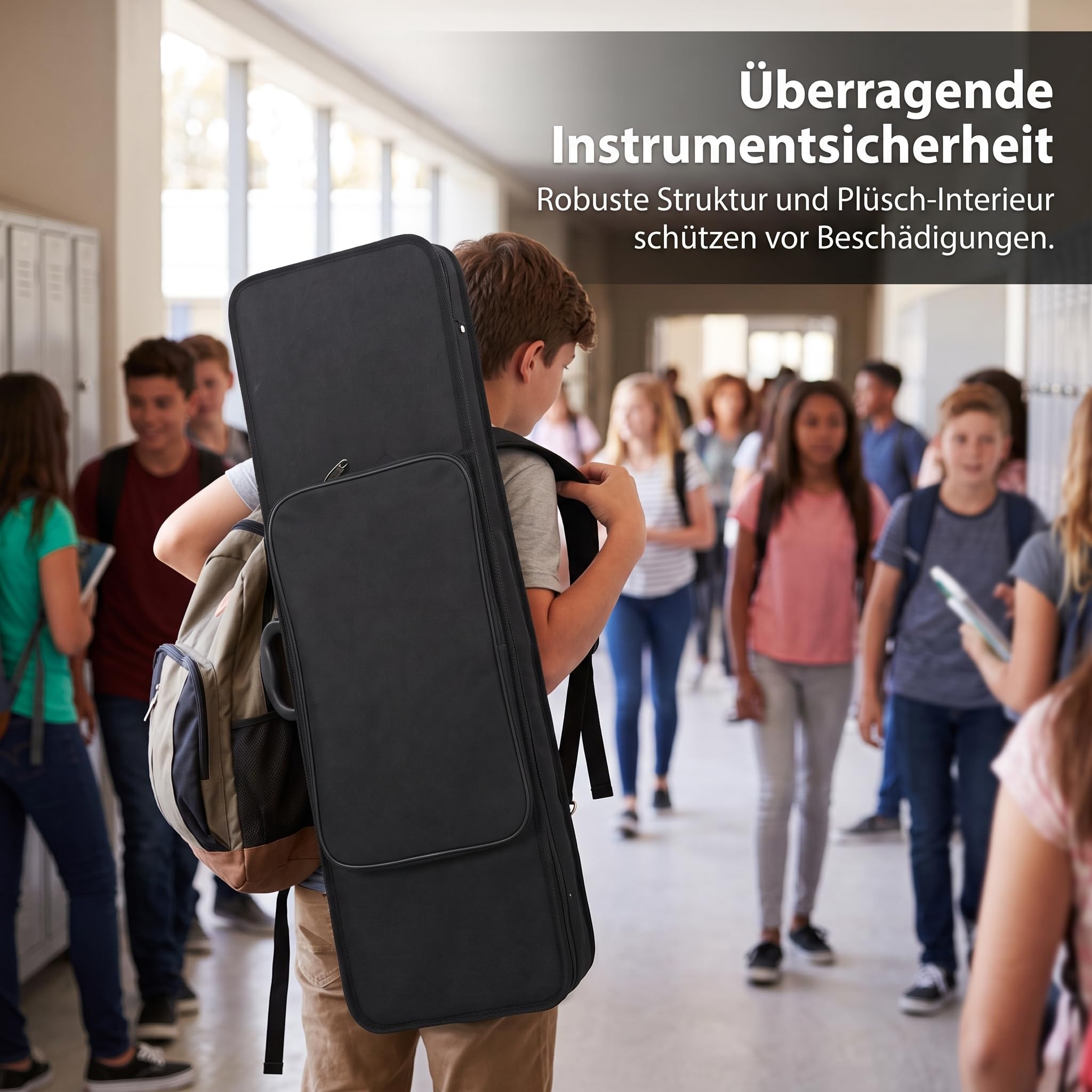 Geigenkoffer Violinetui Instrumentenkoffer Aufbewahrungskoffer mit Leichtem Schaumaufbau Und Sanfter Innenfütterung für Schutz vor Kratzern Und Stößen für Proben Bühnenauftritte Reisen, 1/4