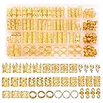 Leeven 220 Pcs Gold Hair Jewelry for Braids, Locs Jewelry for Hair Dreadlock, Locs Charms for Women, Metal Gold Braids Rings Cuffs Clips for Dreadlock Accessories Clip Braids Extensions Decorations