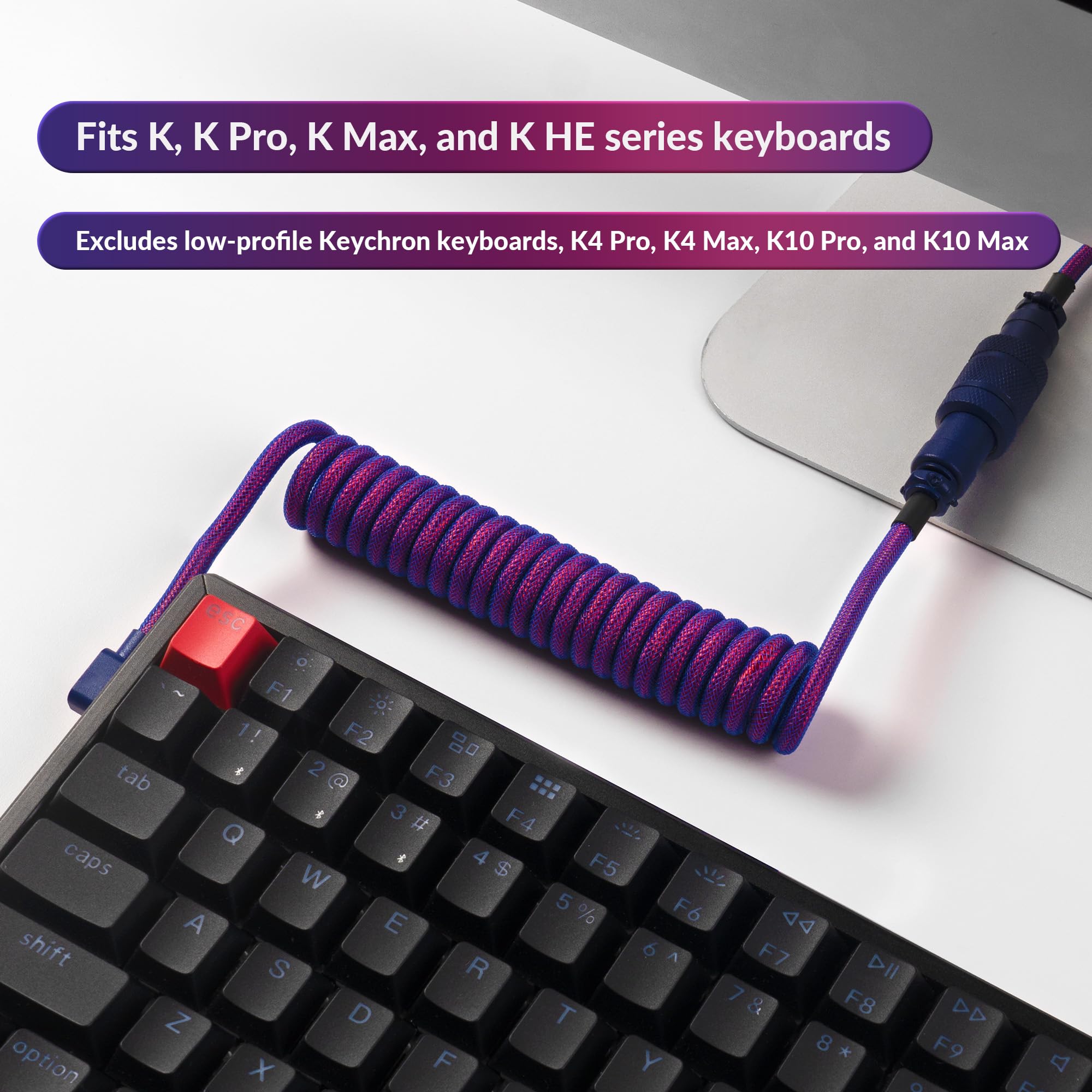 Amazon.co.jp: Keychron プレミアムコイル USB-C 角度付きパープル