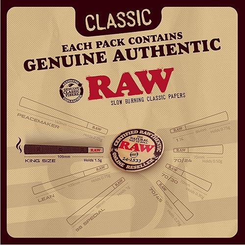Miniatura 5 de RAW Cones Classic King Size – Paquete de 100 – Papel preenrollado de combustión lenta con puntas y tubos de embalaje incluidos
