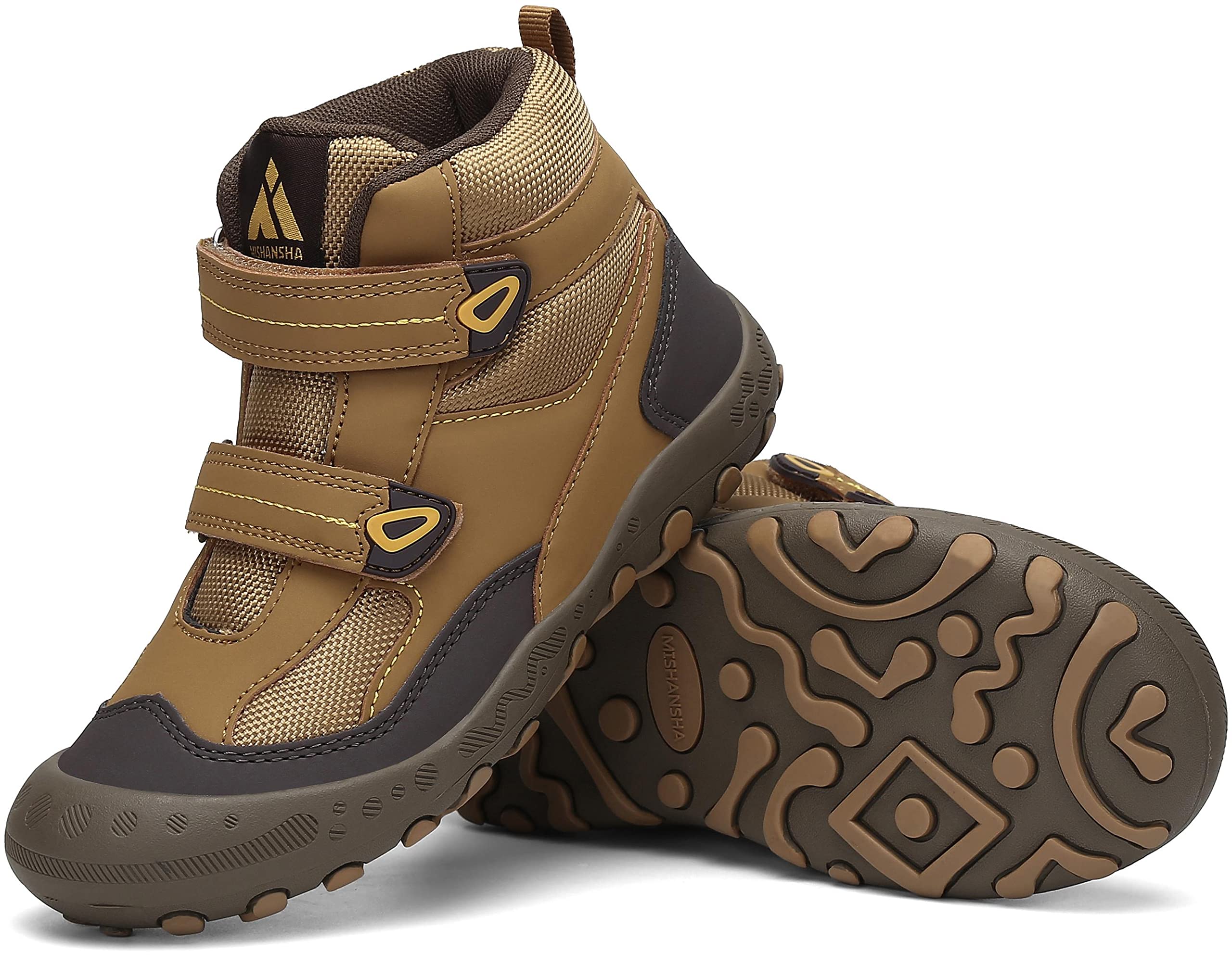 Mishansha Botas de Senderismo Niño Niña Zapatos de Trekking Antideslizante Ligero Zapatillas de Montaña Cómodos Exterior, 028 Marrón, 27 EU