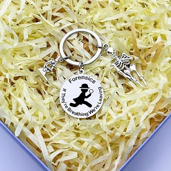 Forensics Gifts Forensic Scientist Keychain for Christmas Graduation Retirement Gifts for Science Investigator Crime Junkie Criminologist Medical Examiner Criminal Investigator Medicolegal Jewelry