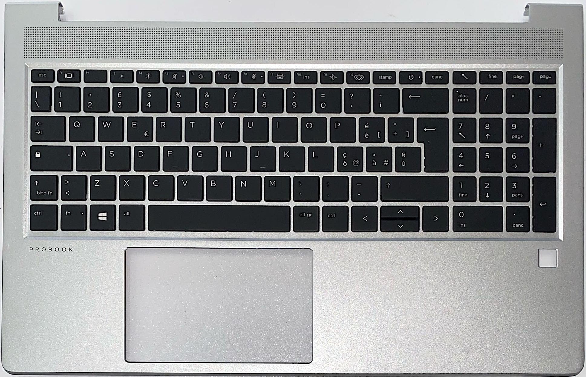 INFOELETTRONICA LO STORE DELLA CONVENIENZA E QUALITA' Tastiera Italiana TOPCASE per HP ProBook 450 G8 RETROILLUMINATA Silver