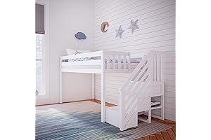 Max & Lily Low Loft Bed with Stairs, Your Kids' Dreamy Haven