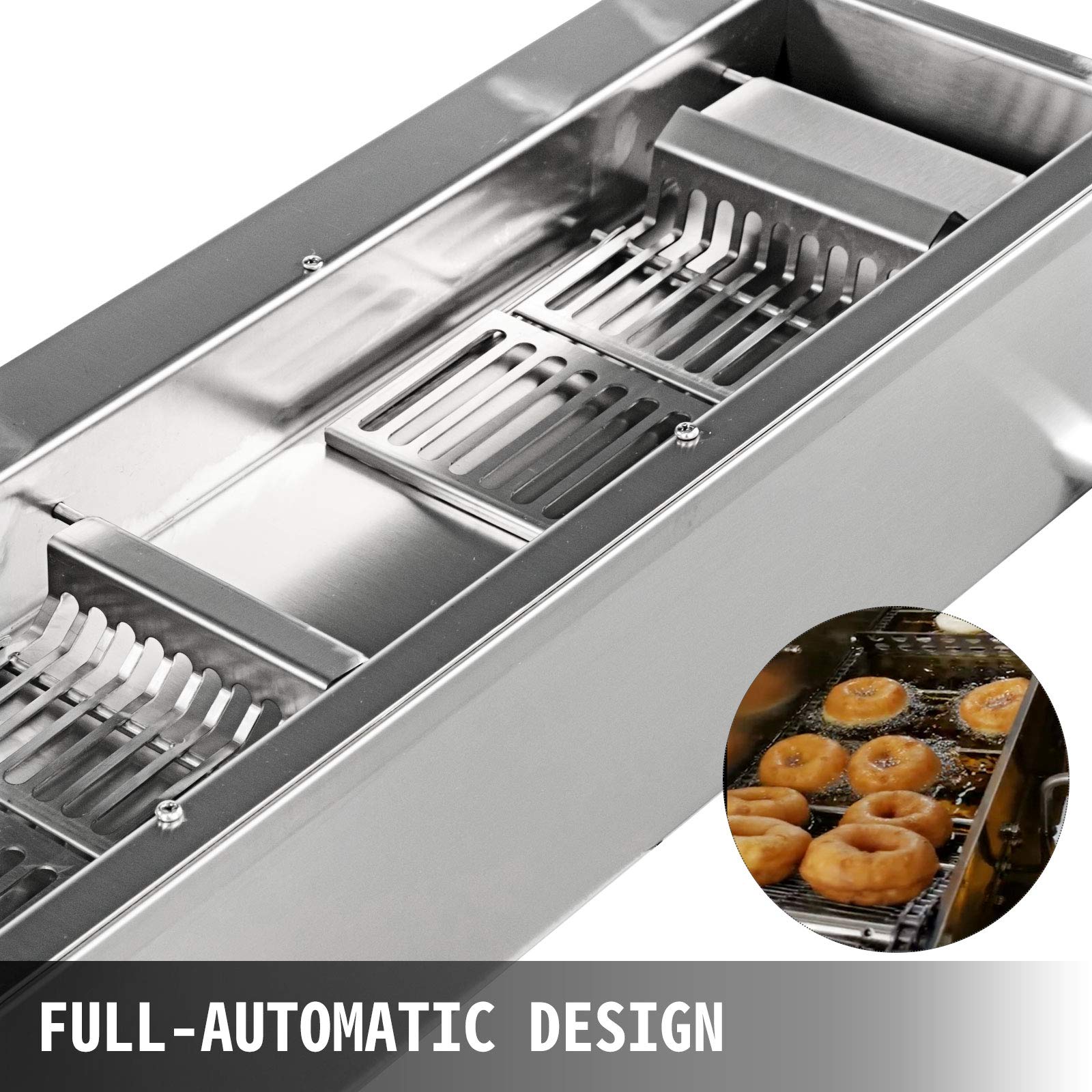 VEVOR Automatische Donut-Herstellungsmaschine, 7L, Kommerzielle Donutmaker, Donutmaschine, Donut Maker Maschine, aus Edelstahl 304, 3 Größen von Donutformen, Vollautomatisch, Intelligente Steuerung