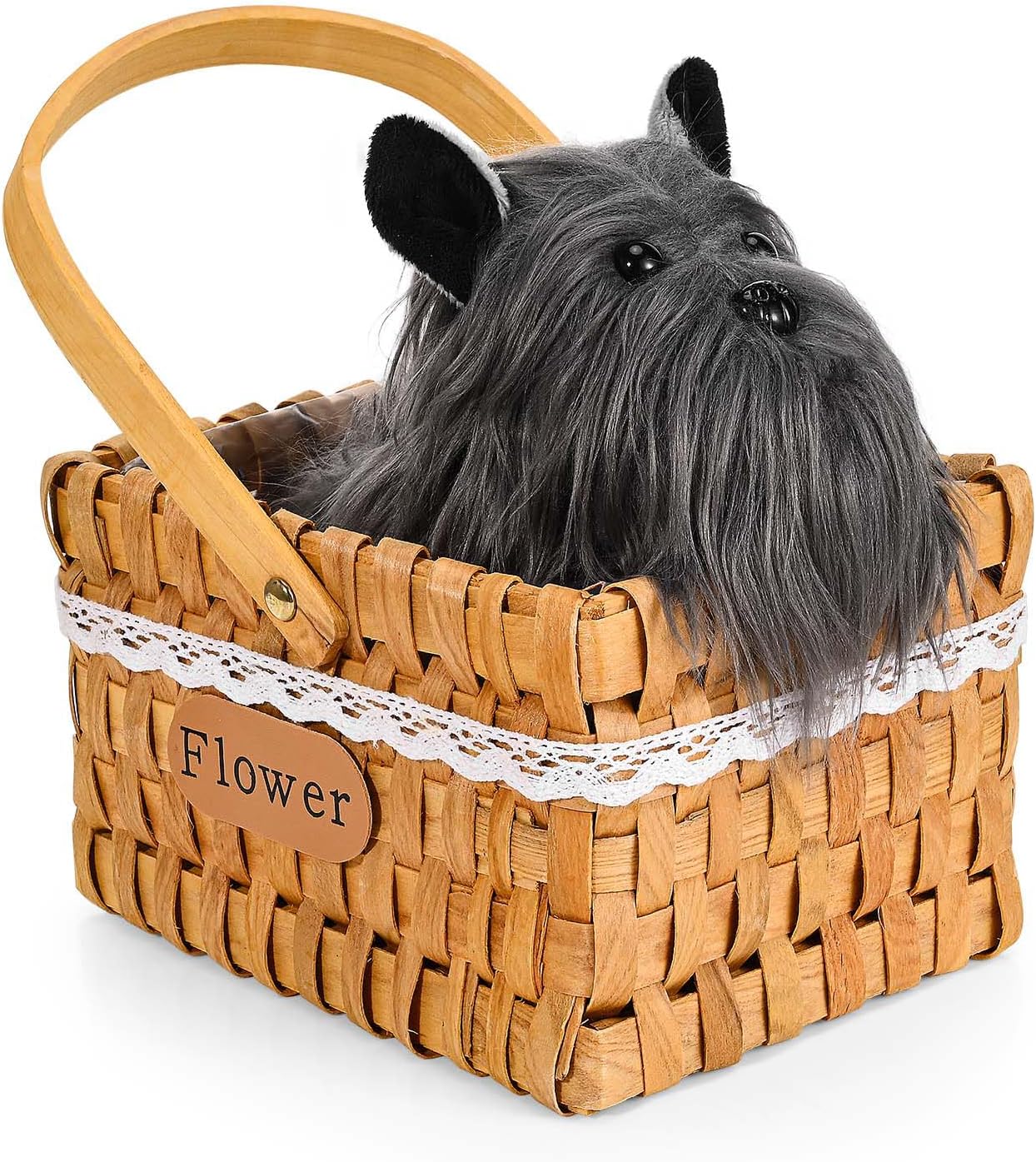 2 Pcs Halloween Costume Accessories Include Stuffed Animal and Basket with Handles for Women Halloween Cosplay