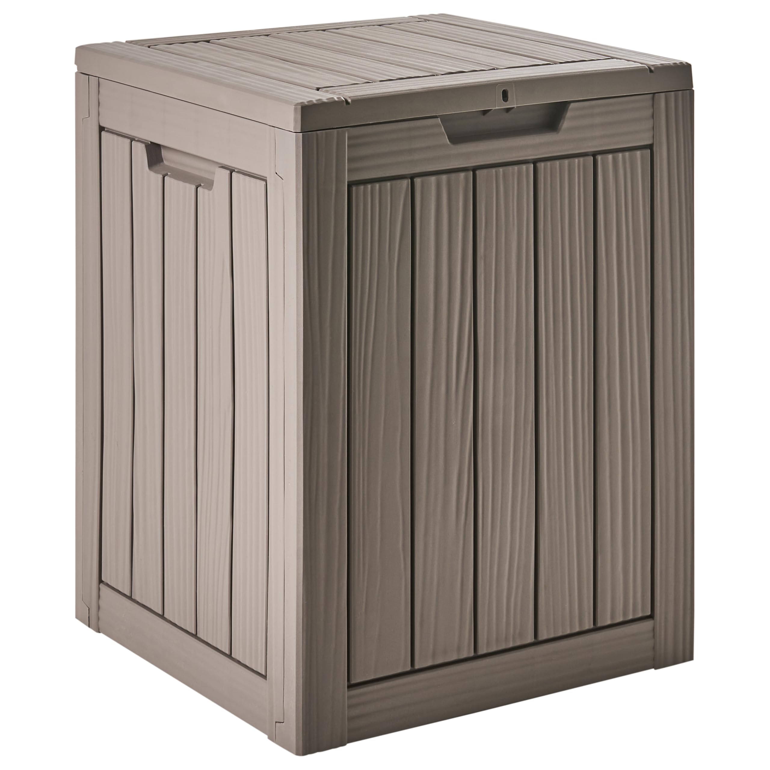 Beliani Aufbewahrungsbox Kunststoff 46 x 58 cm taupe Gartentruhe Outdoor Kissenbox Medellin