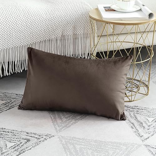 Miniatura 2 de Artscope Fundas de almohada de terciopelo de lujo, fundas de almohada rectangulares, fundas de cojín suaves y sólidas para sofá, dormitorio,