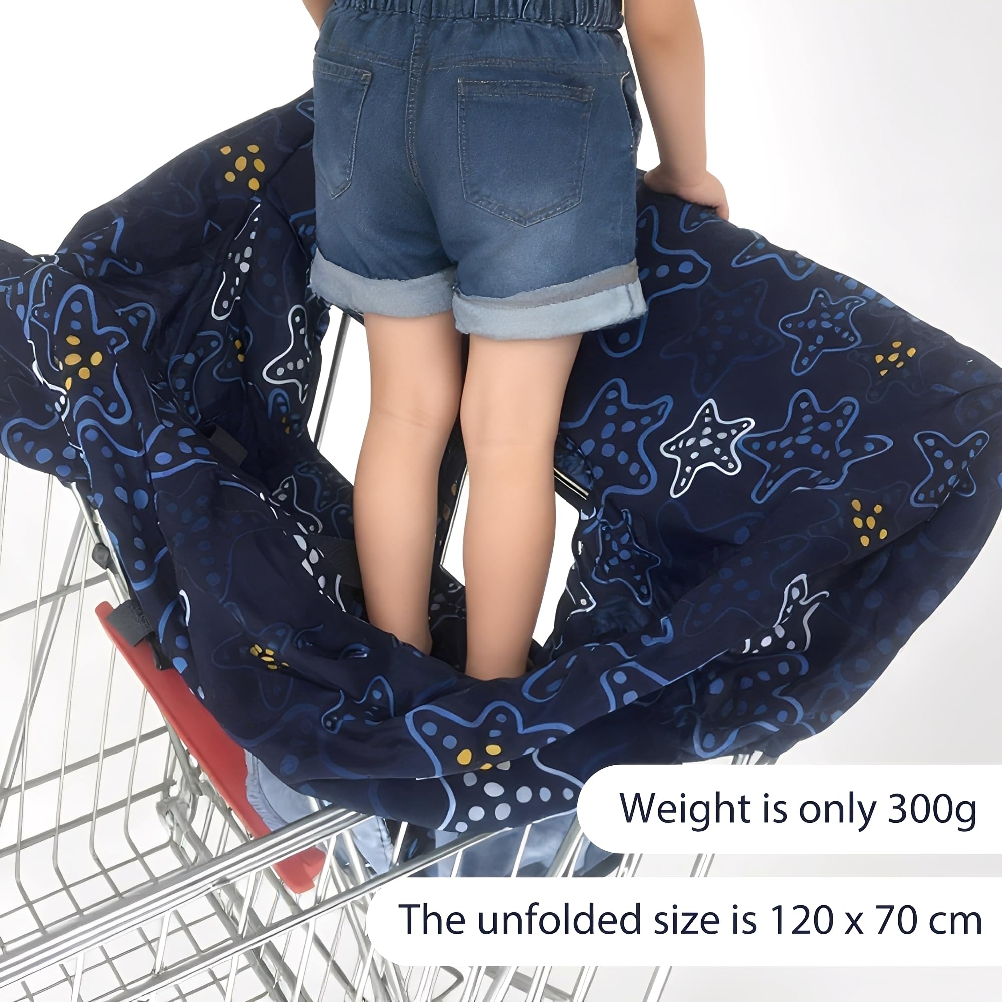 Housse De Chaise Haute, Protège-Siège Chariot Pour Enfant, Pliable Et Facile à Transporter, Bébé Supermarché Shopping Trolley Protège Siège Housse, Protection Douce Et Confortable