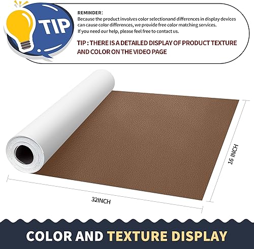 Vista 68 de ONine - Parche para reparación de cuero, autoadhesivo, diferentes colores, de 8 x 11 pulgadas para desprender y pegar, sofás, asientos de automóvil